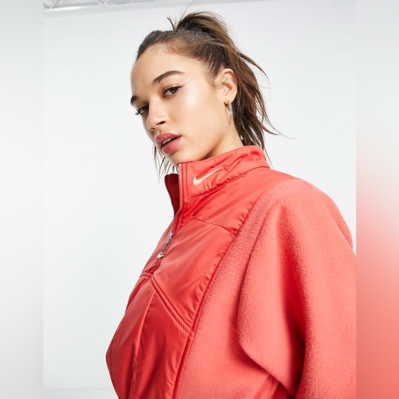 Nike Swoosh high rise plush top in lobster pink NWT Size Medium - Picture 3 of 11